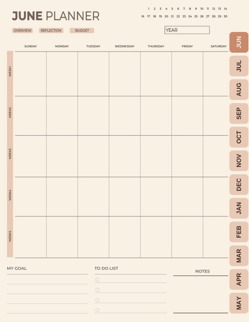 Monthly view